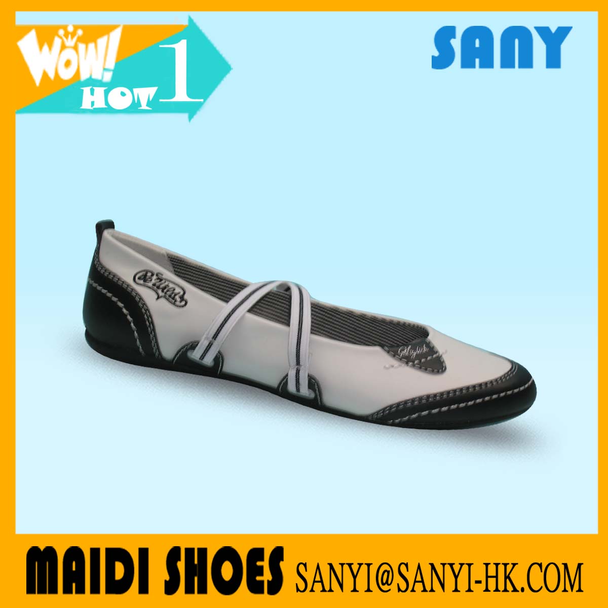 Wholesale Fashionable Elegant Black and White Kid Dance Shoes
