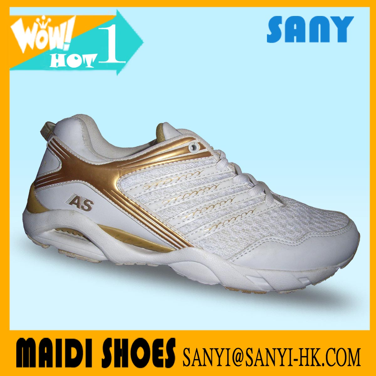 Newest Chinese Exported Luxury Golden Mens Flexible Running Shoes