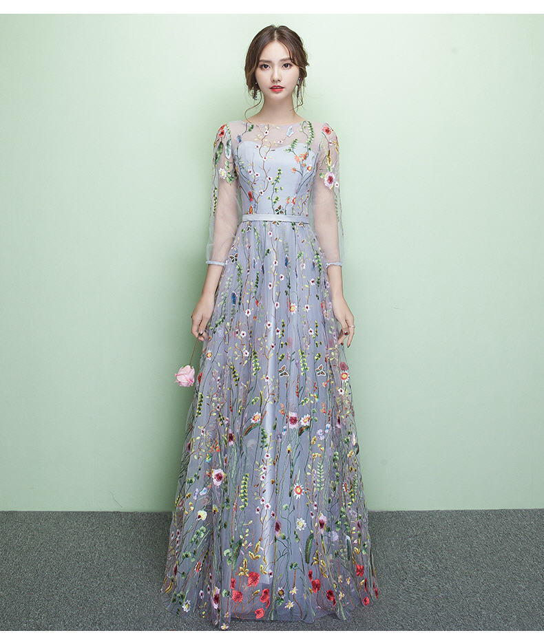 New Female Summer Party dress Embroidery Floral Bohemian Flower Embroidered Vintage Boho Mesh Dresses Vestido