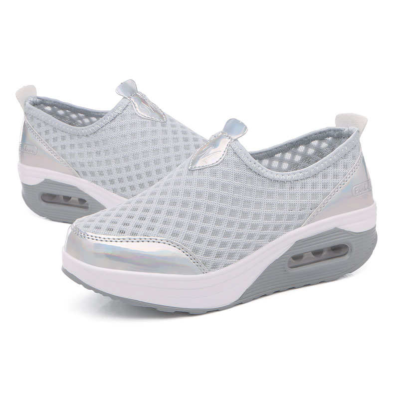 EMAOR Ladies Shoes Mesh Sports cross trainning work out shoes Slip on Wedges Platform Shoes fitness singles Walking Shoes retail