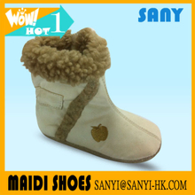 Winter Warm Unisex Wool Felt Toddler Boots with White Soft PU Upper