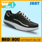Best Selling Men Stylish Flexible Lightweight Black PU Fitness Running/ Walking Shoe with Elastic Rubber Outsole