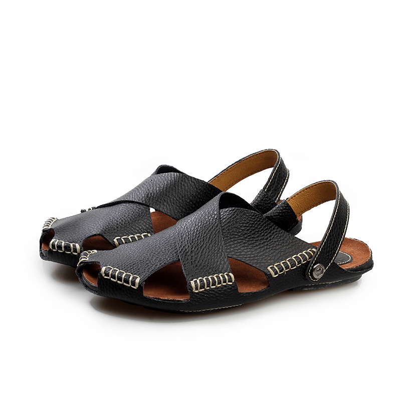 New Leather Men Sandals Shoes Soft Breathable Shoes Retro Gladiator summer men Business shoes men EMAOR
