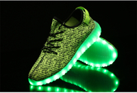 sneakers casual shoes 3D fly woven fashion LED light shoes couple casual shoes sport running shoes walking shoes led usb 