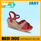 Latest Designed Bright Color Beautiful Sexy Wedge Sandals for Woman
