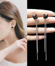 Black Swan fringe long earrings ear line ear studs needle new korea hypoallergenic earrings wholesalers
