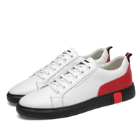 Leather Casual Shoes brand Classic Fashion men simple fashion Flats Black White male Sneakers 2018 EMAOR 