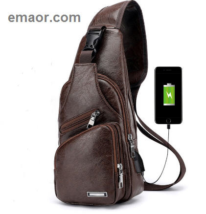Men's Crossbody Bags Men's USB Chest Bag Designer Messenger Bags Leather Shoulder Bags Diagonal Package 2019 New Back Pack Travel