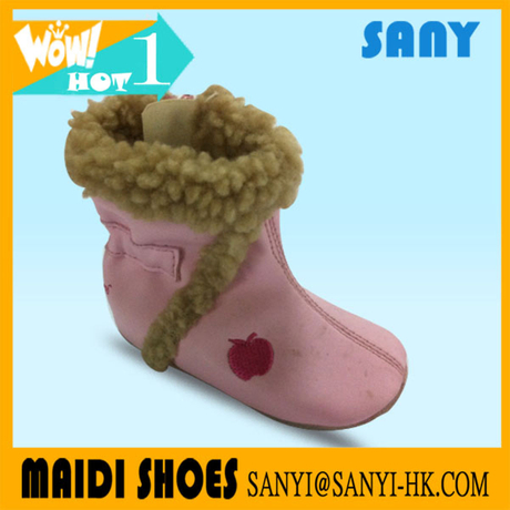 New Style Winter Soft Feeling Pink Baby Boots with Warm Fur Lining