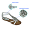 Latest Ladies Fashion Sexy White Jeweled Flat Sandals Women 2017