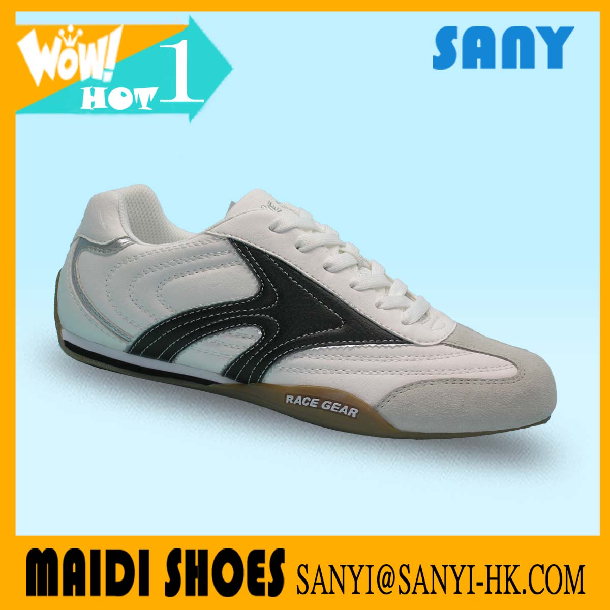 Newest Style--Popular Men's Leather Casual Shoe with Anti-abrasion Outsole