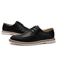Men's casual shoes PU lace up British modern style all-match vogue trend