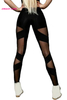 Black Sexy Cross Mesh Sports Leggings Yoga Leggings Wholesale