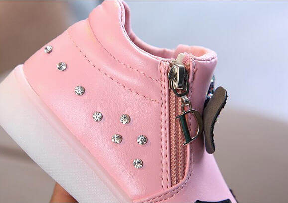 Children Glowing Shoes New Fashion Princess Bow Girls Led Shoes Lovely ...