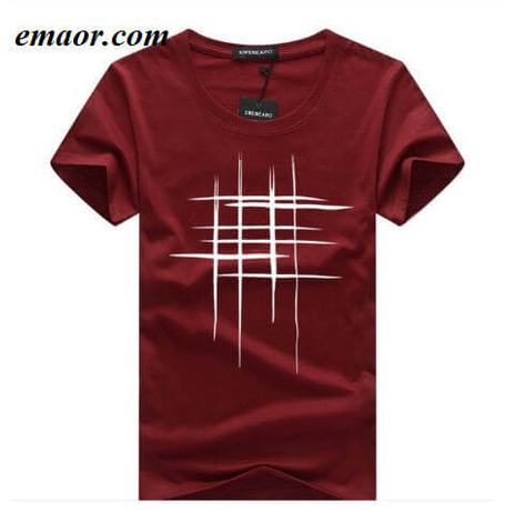 Men's T-Shirts Summer Short Sleeve Simple Creative Design Line Cross ...