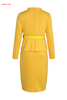 Wholesale Affordable Midi Dresses Long Sleeve Mid-Calf Falbala Asymmetrical Pullover Dress on Sale