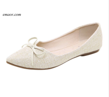 Birdies MUQGEW New Arrival Bow Flat for Shallow Mouth Flat Shoes Bow Soft Bottom Single Wild Shoes Pointed Toe Leisure Shoes Birdies
