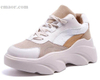 Women Sneakers New 2019 Cool Casual Mixed Color Lace Up Wedges Platform Vulcanized Shoes Size 35-40 Women Vacation Hiking Shoes 
