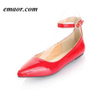Women Flats Fashion Spring Autumn Simple Women Pointed Toe Buckle Casual Patent Leather Ballet Flats