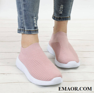 Casual sneakers shoes Women Plus Size Spring Knitting Sock Sneakers Female Vulcanized Shoes Casual Slip On Flat Shoe Mesh Soft Walking Footwear 