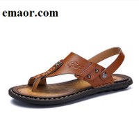 Men'S Sandals Hot Sale Genuine Leather Men Summer Shoes Leisure Slippers Flip-Flops Men Comfortable Soft Footwear