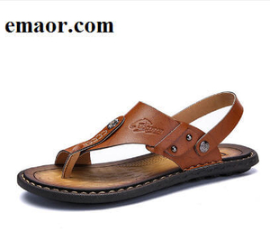 Men'S Sandals Hot Sale Genuine Leather Men Summer Shoes Leisure Slippers Flip-Flops Men Comfortable Soft Footwear
