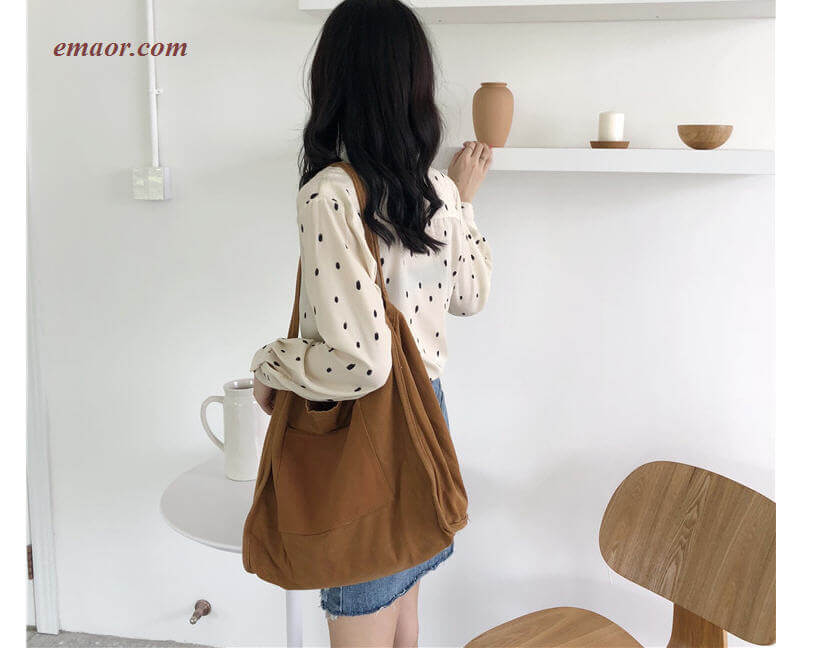 Women's Casual Handbag Totes Canvas Teenage Large Capacity Ladies Shopping Bags