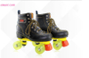 Roller Skate Classic Black Double Row Skating Shoes Pulley Shoes 4 Wheel Shoes Outdoor Indoor Riding 