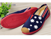  Flag Shoes for Sale Pop Sale Beijing Printed Cloth Lazy Spring Summer Shoes Red And Blue Flag Women‘s Canvas Flat Shoes Colin Kaepernick 