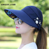 Sun Hats for Women Visors Fishing Fisher Beach Hats UV Protection Cap Black Casual Womens Summer Ponytail Wide Brim Hats