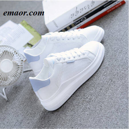 Women Casual Shoes Summer Spring Fashion Flats Hollow Out Breathable Lace-Up Women Vulcanization Sneakers