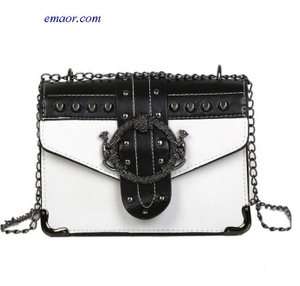 Women's Korean Punk Rivet BagS Ladies PU Crossbody Girl Fashion Shoulder Bags Square Package Bags Sale