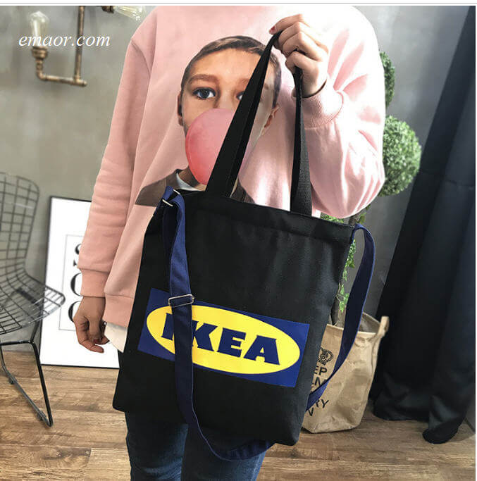 New Fashion Ladies Handbags Letter Print Cloth Canvas Tote Bags Cotton Shoulder Shopper Bags 