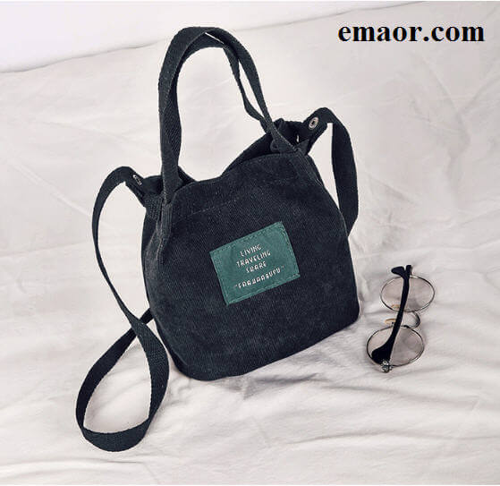 Designer Handbags News 2019 High Quality Women Bag Vintage Corduroy Shoulder Bags for Girls New Corduroy Bucket Shoulder Handbags