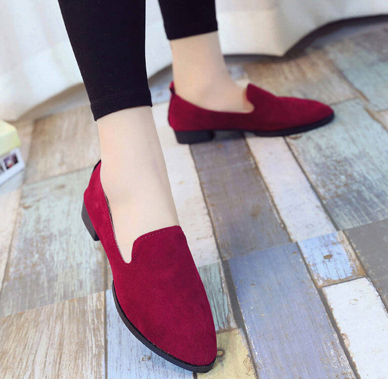 Women Loafers Spring Summer Flats Shoe Simple Women Casual Shoes Suede ...