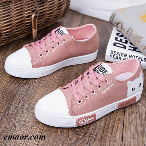 Women Canvas Shoes Casual New Cartoon Cat Fashion Summer Autumn Comfortable Breathable Flats Shoes