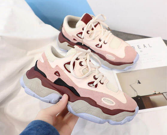 Casual Shoes 2019 Women Chunky Sneakers Fashion Dad Shoes Brand For Women Spring Autumn White Pink Shoes Putian Chunky Sneaker Vulcanize Shoes