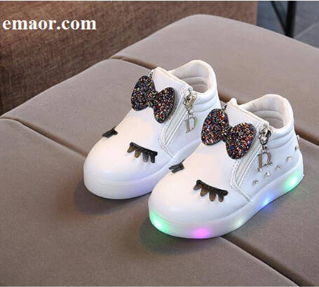 Children Glowing Shoes New Fashion Princess Bow Girls Led Shoes Lovely Spring Autumn Cute Japan Girl Baby Sneakers Shoes