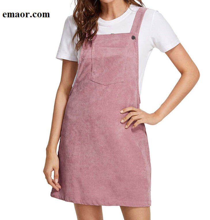 Women Sundresses Spring Summer Women Casual Sleeveless Pocket Retro Corduroy Dress Female Vintage Party Dress Loose Suspender Sundress