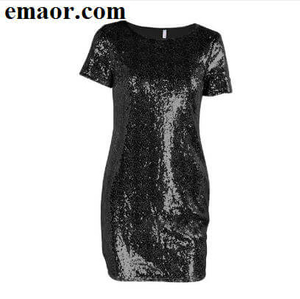 T-shirt Dress Sequins Gold Summer Women Sexy Mini Dress Evening Party Elegant Club Dresses