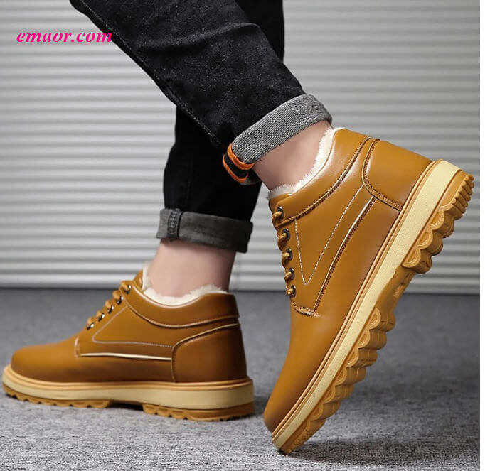  Plush Ankle Boots Warm Winter Shoes Martin Boots Man Snow Boot
