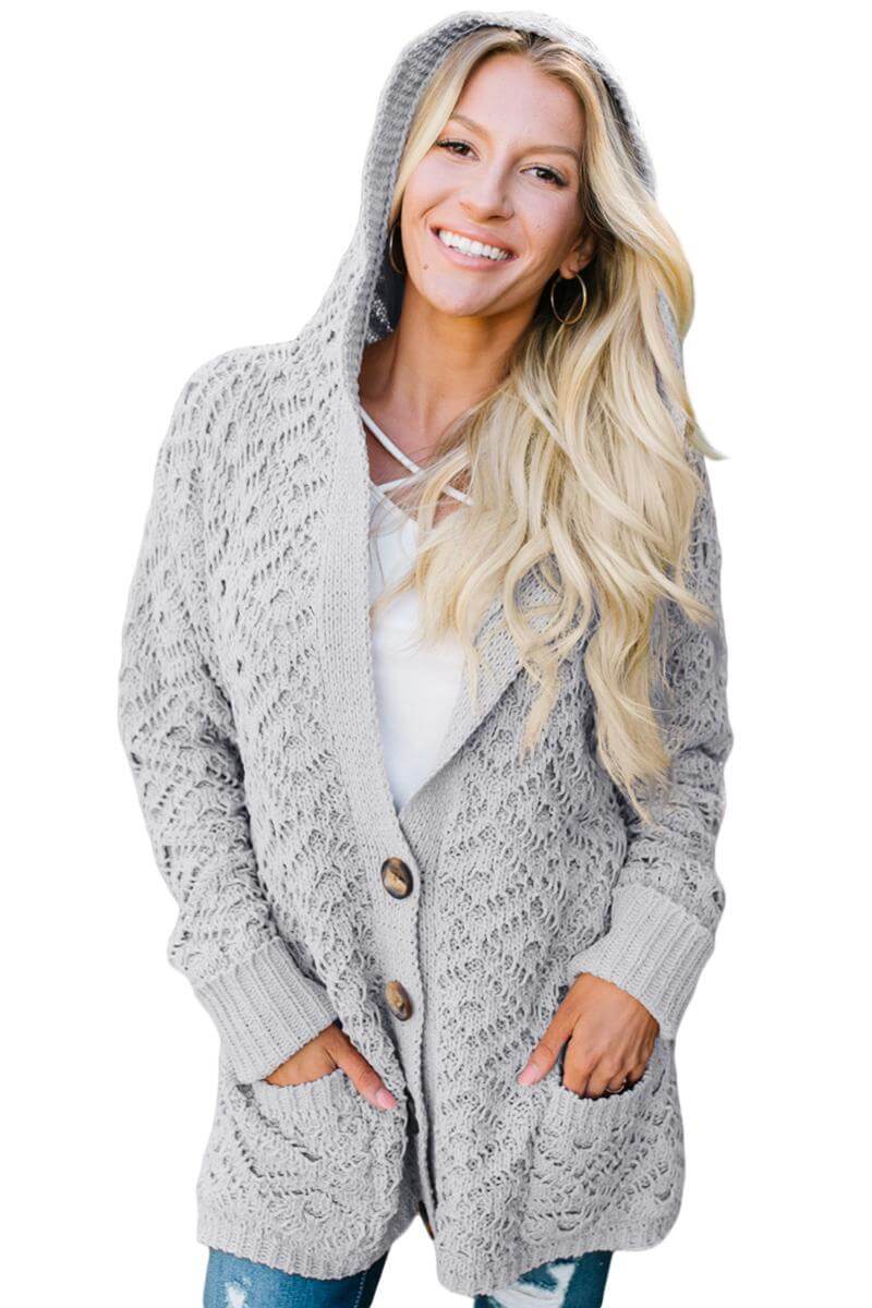 Walmart Ladies Outerwear Pink Knit Hooded Cardigan Warmest Outerwear for Winter
