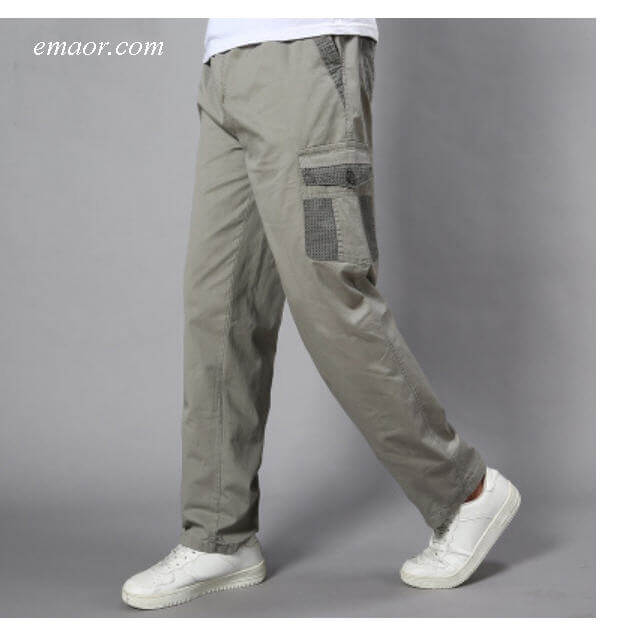 Cheap Big Men's Cargo Pants Casual Men Elastic Waist Multi Pocket Pants on Sale from China 