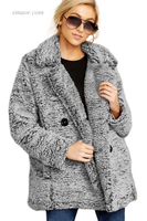 China Wholesale Double-breasted Lapel Plush Jacket on Sale