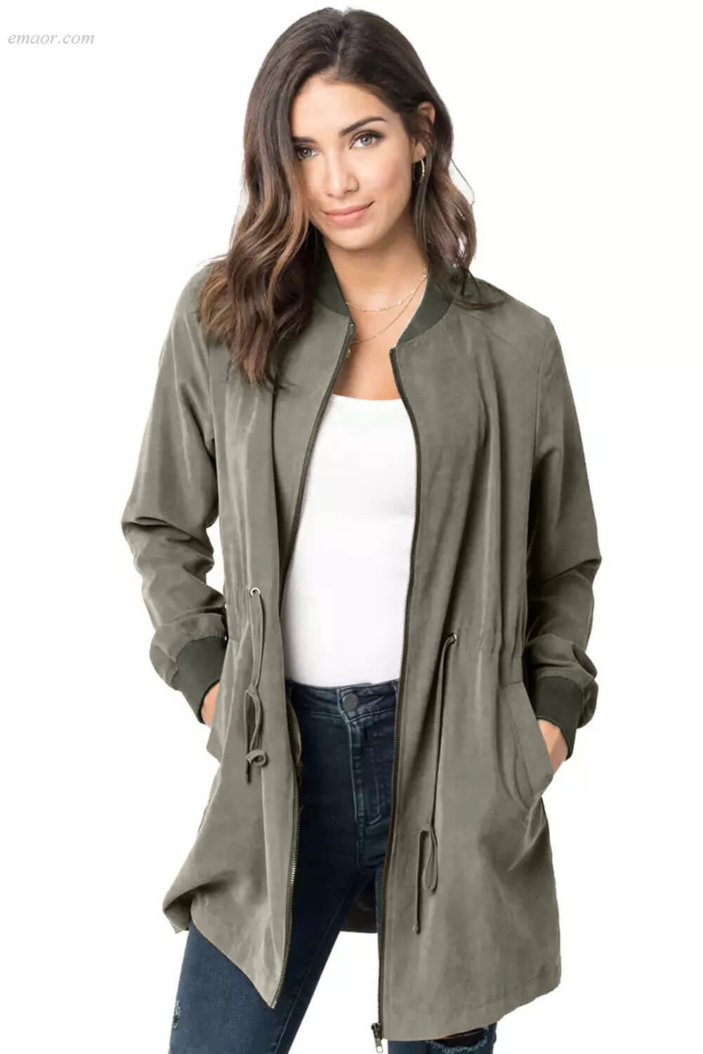 Ladies Outerwear Canada Drawstring Waist Lightweight Outcoat Ladies Summer Outerwear Vests