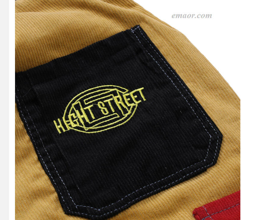 Hip Hip Pants Vintage Color Block Patchwork Corduroy Cargo Harem Pant High Waisted Cargo Pants