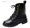 Ladies Soft Leather Ankle Boots Women's Fashion Solid Leather Middle Lace-Up Thick Martin Boots Woman's Boots on Sale Woman's Walking Boots