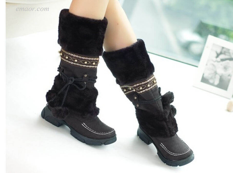 Best Ladies Walking Boots Ladies Flat Ankle Boots Winter Warm Thickened Fur Over Knee High Heel Boots Women's Shoes New Look Knee High Boots