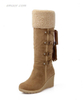 Women's Winter Fashion Boots High Heel Round Toe Knee High Women Shoes Women's Snow Boots Sale