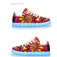 Light Up Gym Shoes Aliume Fractal-APP Controlled Low Top LED Shoes Flashing Trainers on Sale